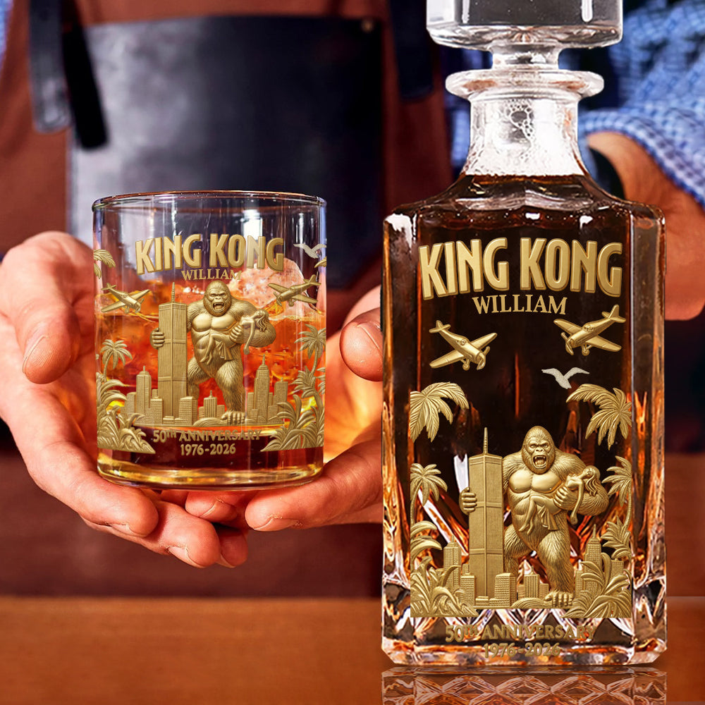 The Gorilla 50th Anniversary - Personalized Whiskey Decanter Set