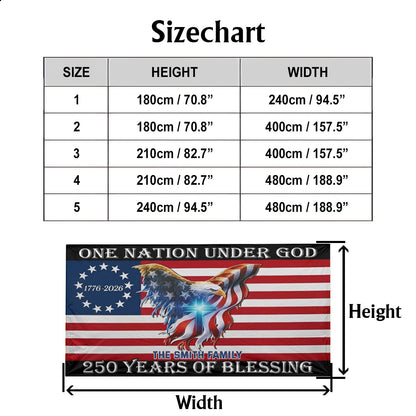 250 Years Of Blessing 250 American Flag - Personalized Patriot Garage Door Banner