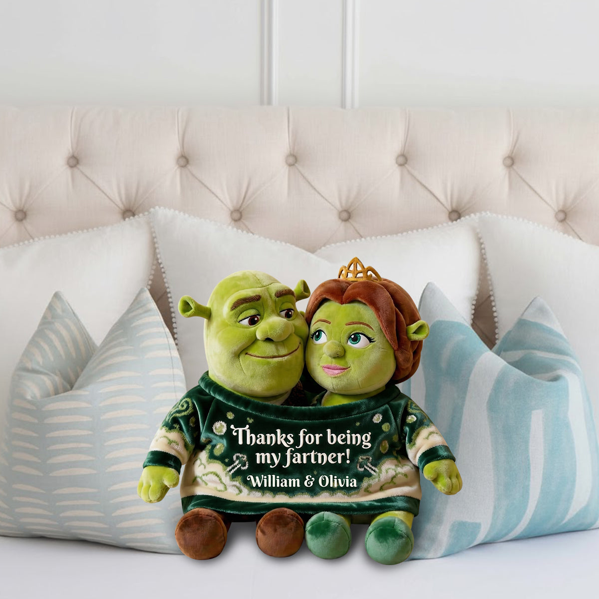 Ogre Love - Personalized Faux Fur Shaped Pillow