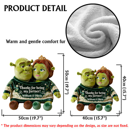 Ogre Love - Personalized Faux Fur Shaped Pillow
