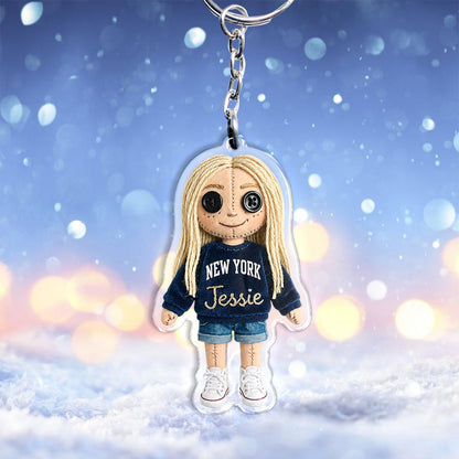 Horror Mini Me Doll - Personalized Coraline Keychain