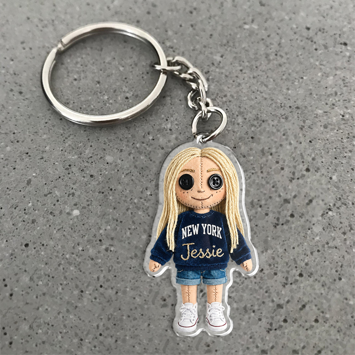 Horror Mini Me Doll - Personalized Coraline Keychain