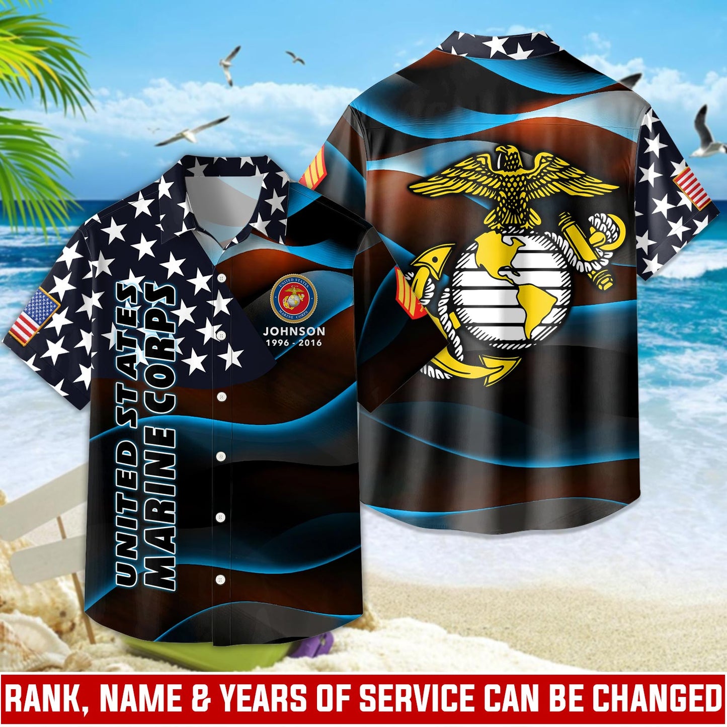 Strong Veteran - Personalized Veteran Hawaiian Shirt
