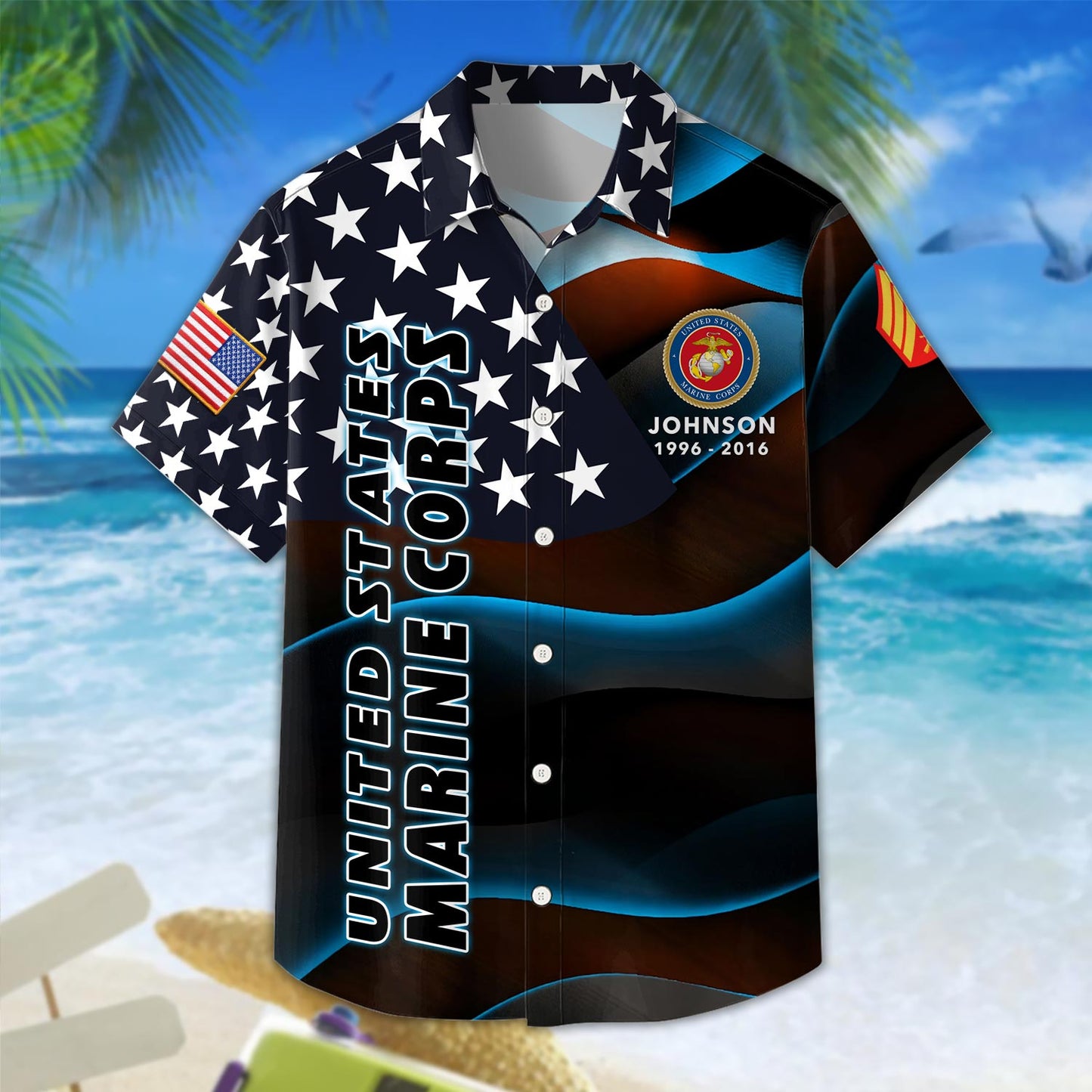 Strong Veteran - Personalized Veteran Hawaiian Shirt