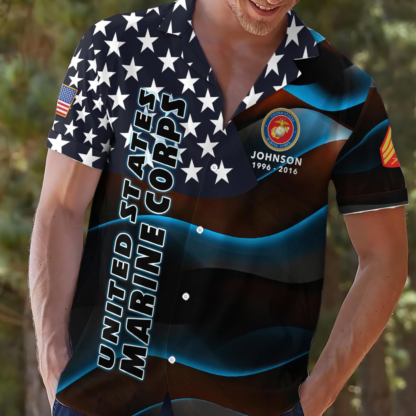 Strong Veteran - Personalized Veteran Hawaiian Shirt