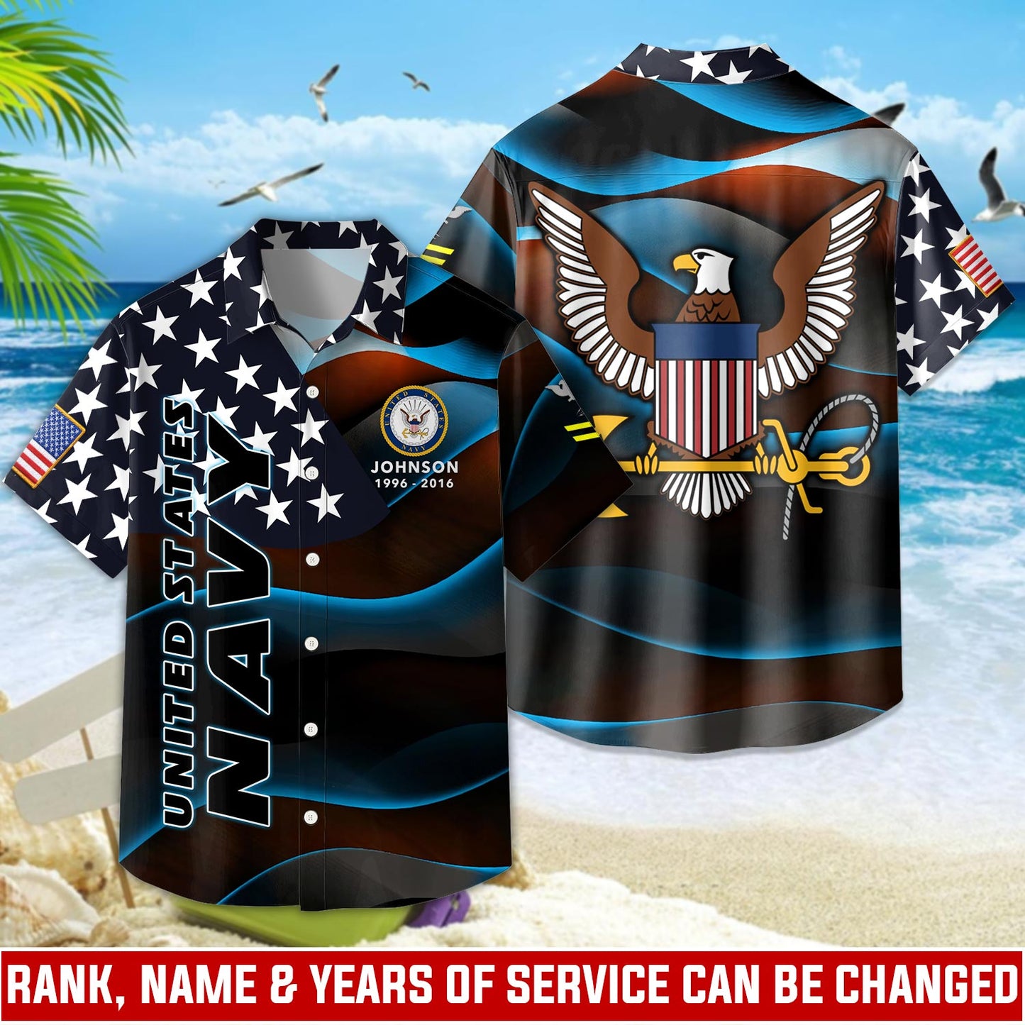 Strong Veteran - Personalized Veteran Hawaiian Shirt