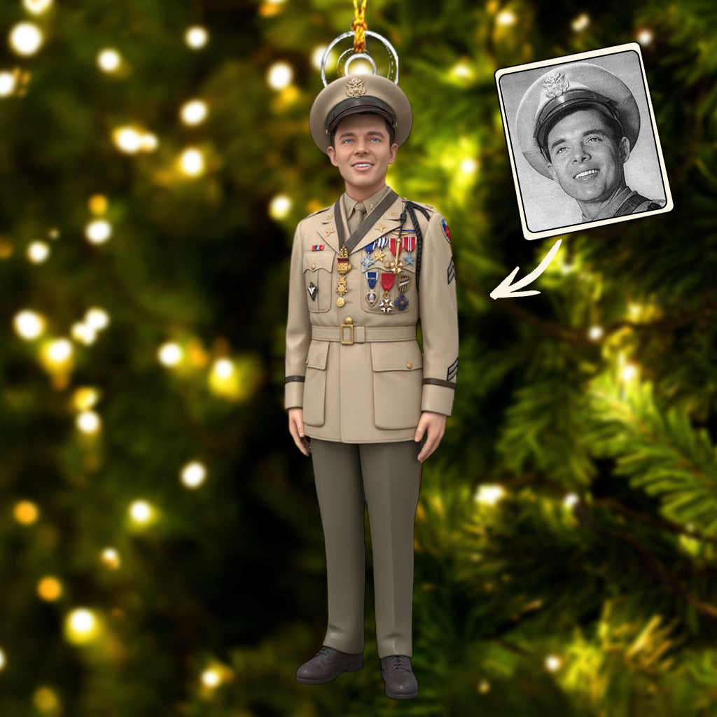Custom Ornament From Photo - Personalized Veteran Ornament