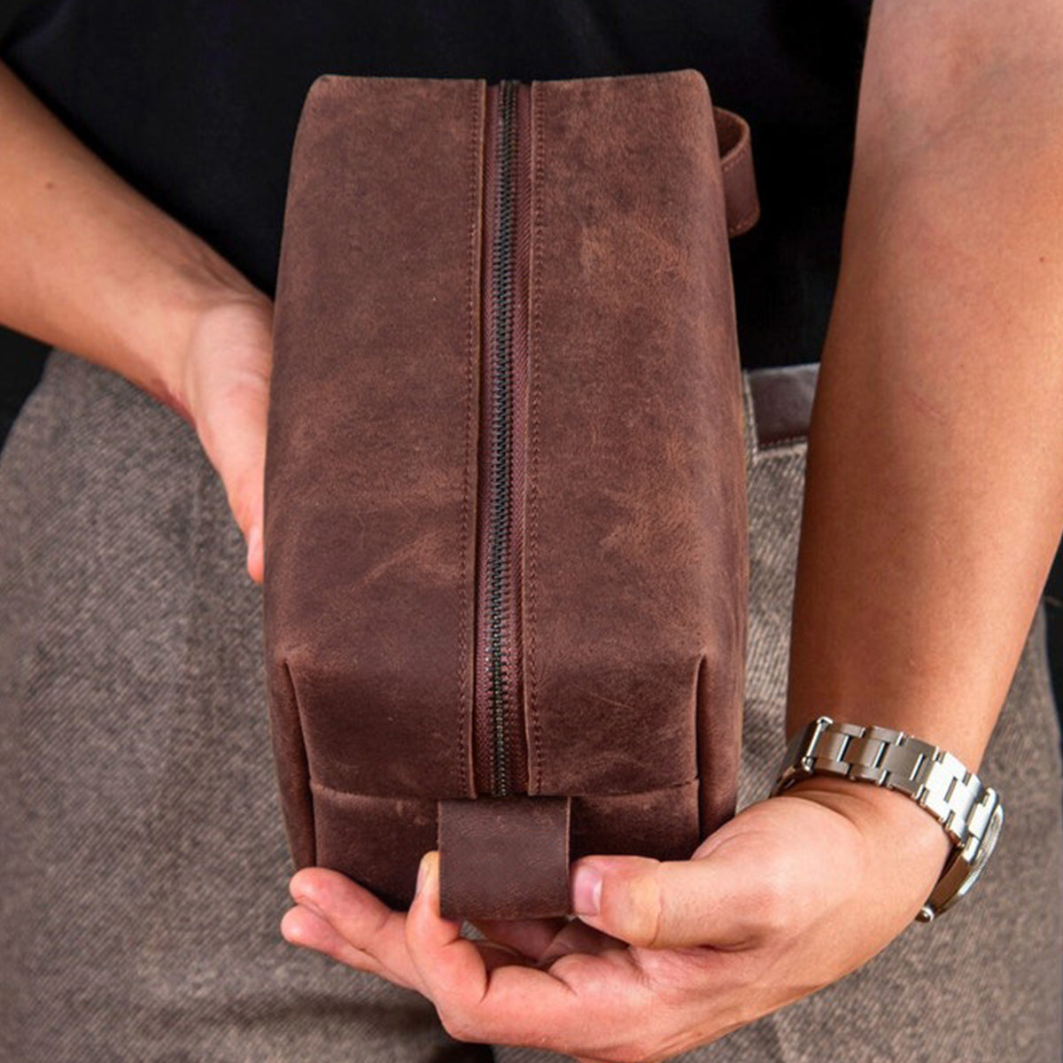 250th Anniversary - Personalized Veteran Leather Toiletry Bag