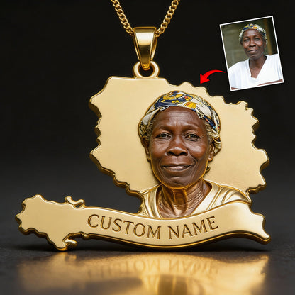 Proud Haitian - Personalized Expats Shaped Metal Pendant Necklace