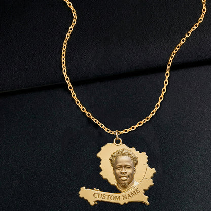 Proud Haitian - Personalized Expats Shaped Metal Pendant Necklace
