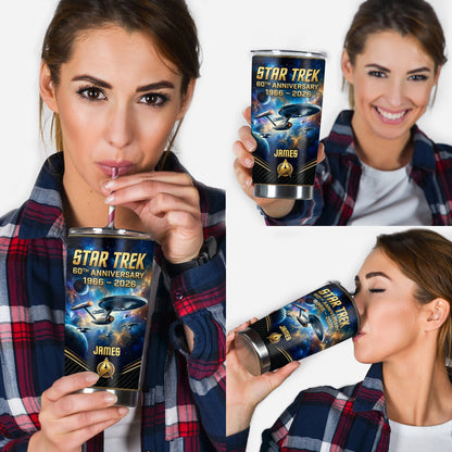 Final Frontier 60th Anniversary - Personalized Star Fleet Tumbler With Gift Box