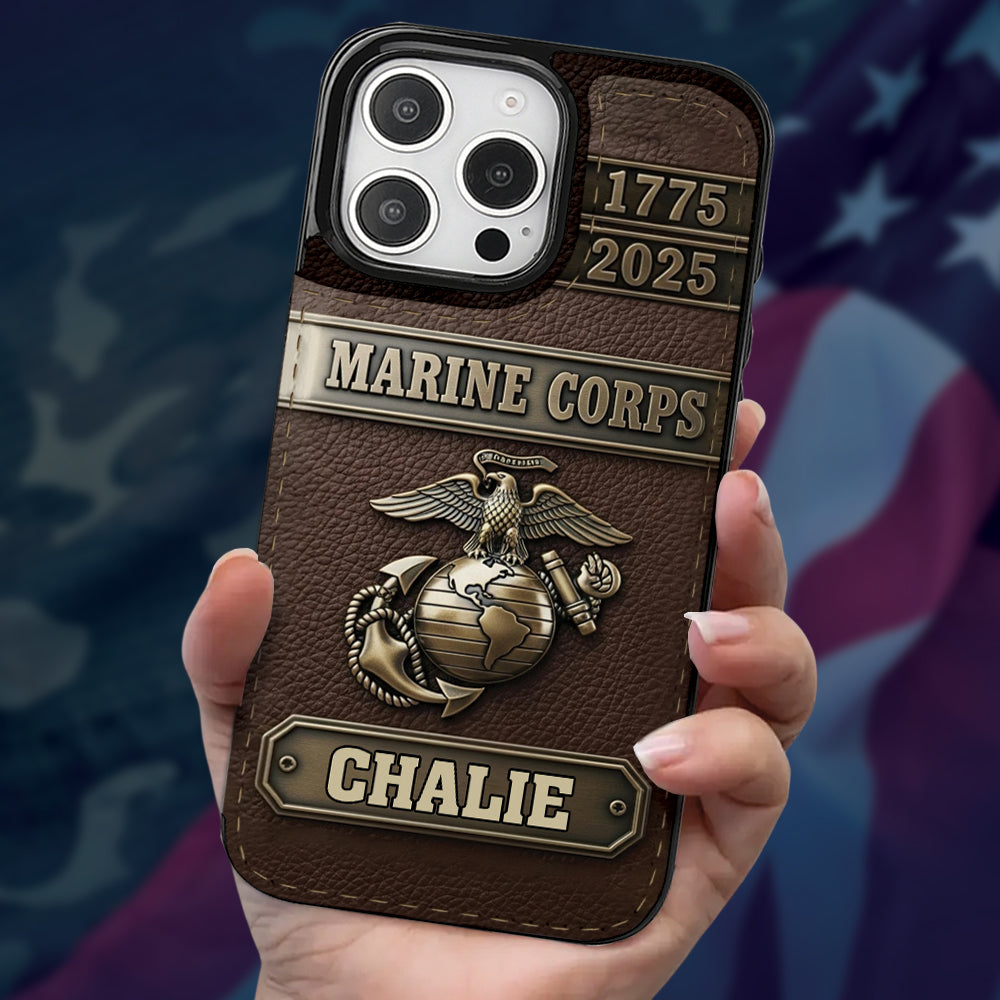 USMC 250th Anniversary - Personalized Veteran Foldable Wallet Phone Case