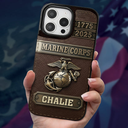 USMC 250th Anniversary - Personalized Veteran Foldable Wallet Phone Case