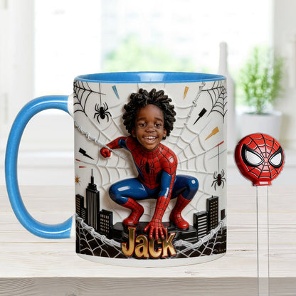 Fans Gift - Personalized Spider-Verse Set Accent Mug with Acrylic Stirrers