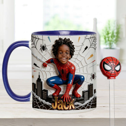 Fans Gift - Personalized Spider-Verse Set Accent Mug with Acrylic Stirrers