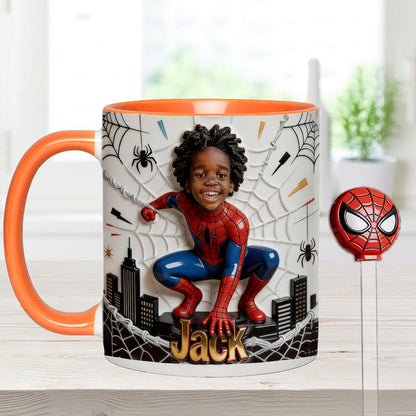 Fans Gift - Personalized Spider-Verse Set Accent Mug with Acrylic Stirrers