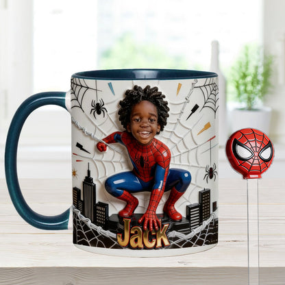 Fans Gift - Personalized Spider-Verse Set Accent Mug with Acrylic Stirrers