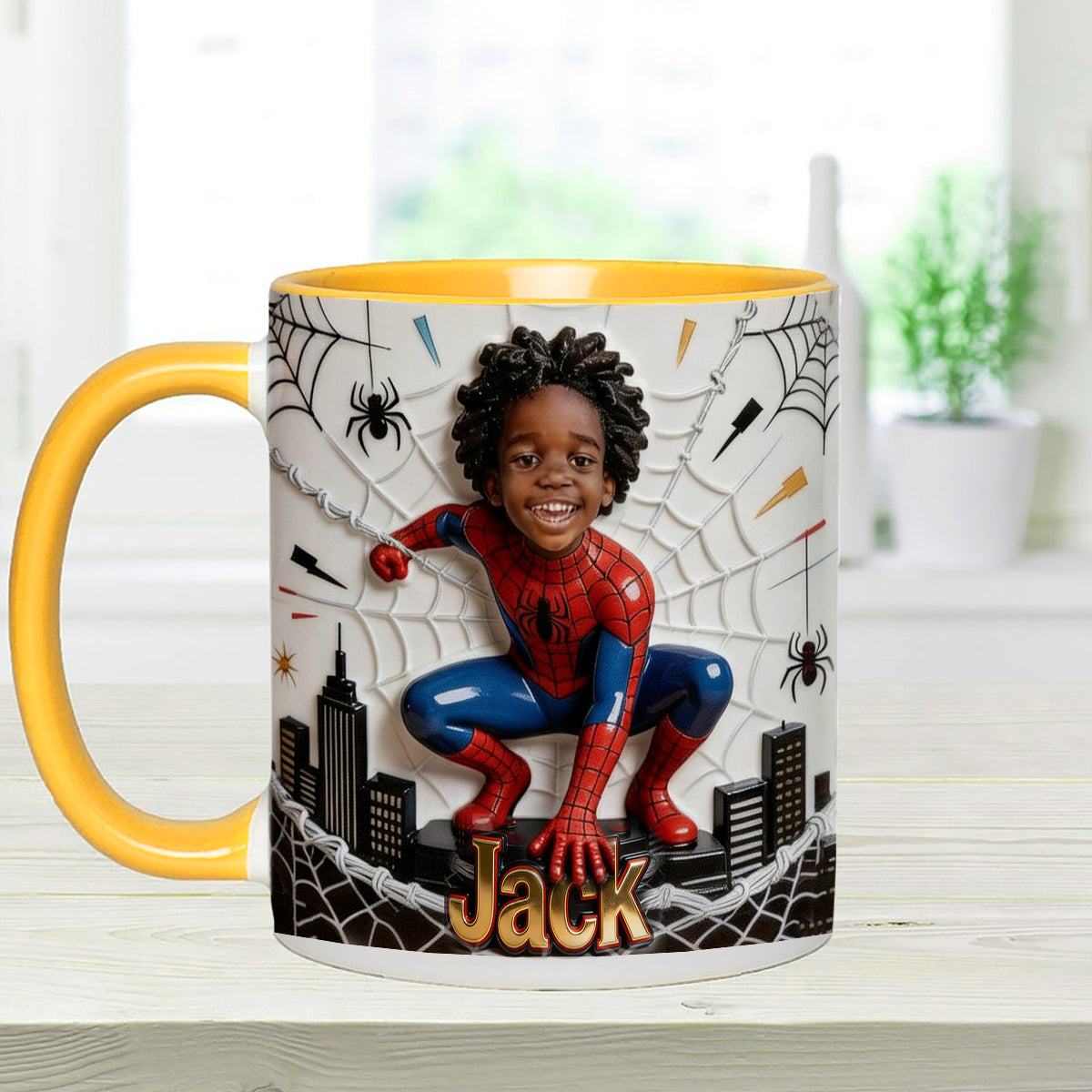 Fans Gift - Personalized Spider-Verse Set Accent Mug with Acrylic Stirrers