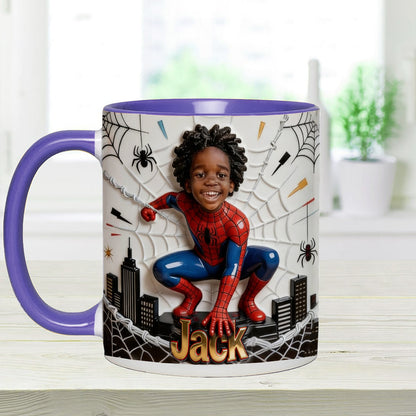 Fans Gift - Personalized Spider-Verse Set Accent Mug with Acrylic Stirrers