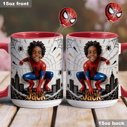 Fans Gift - Personalized Spider-Verse Set Accent Mug with Acrylic Stirrers