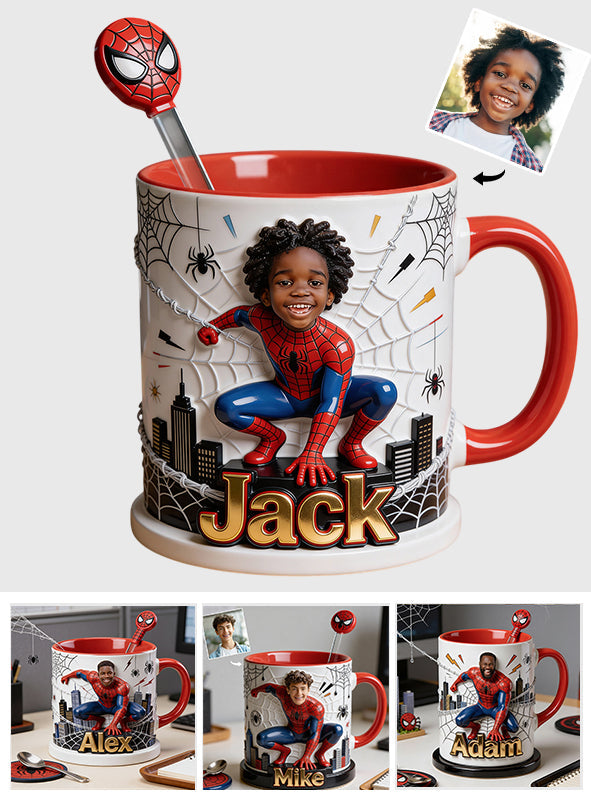Fans Gift - Personalized Spider-Verse Set Accent Mug with Acrylic Stirrers