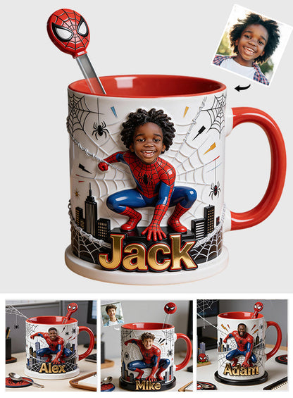 Fans Gift - Personalized Spider-Verse Set Accent Mug with Acrylic Stirrers