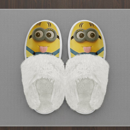 Cute Mini Banana - Personalized Slippers With Fur Lining