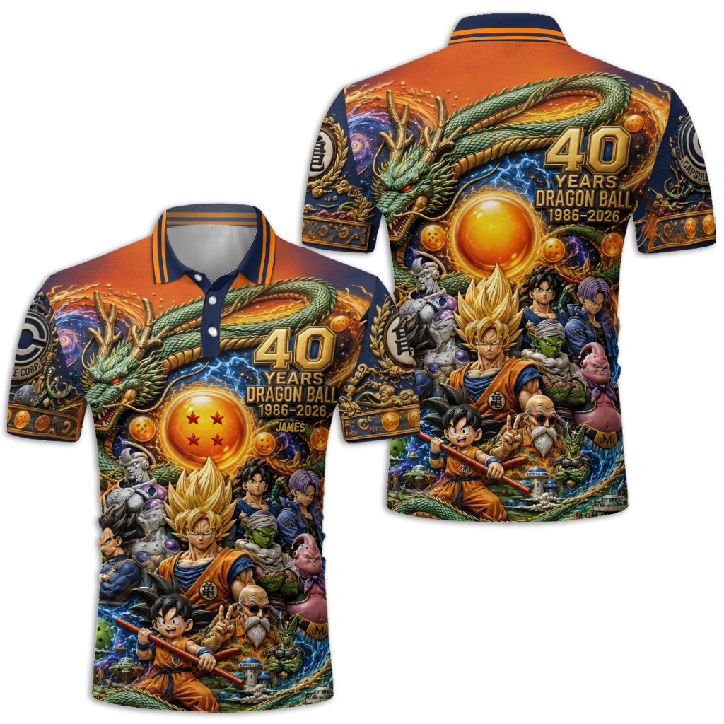 The Strongest 40th Anniversary - Personalized Seven Balls Polo Shirt