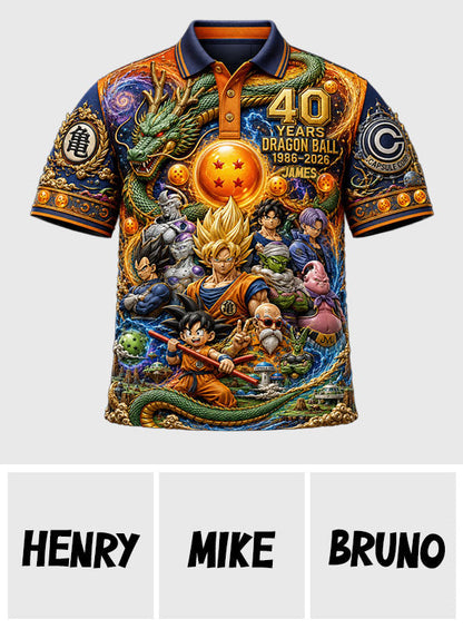 The Strongest 40th Anniversary - Personalized Seven Balls Polo Shirt