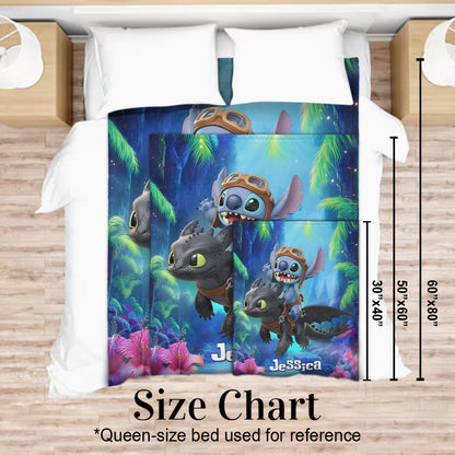 Two Little Monsters - Personalized Ohana Blanket