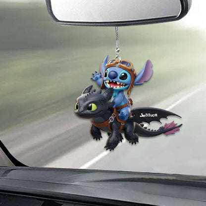 Two Little Monsters - Personalized Ohana Car Ornament