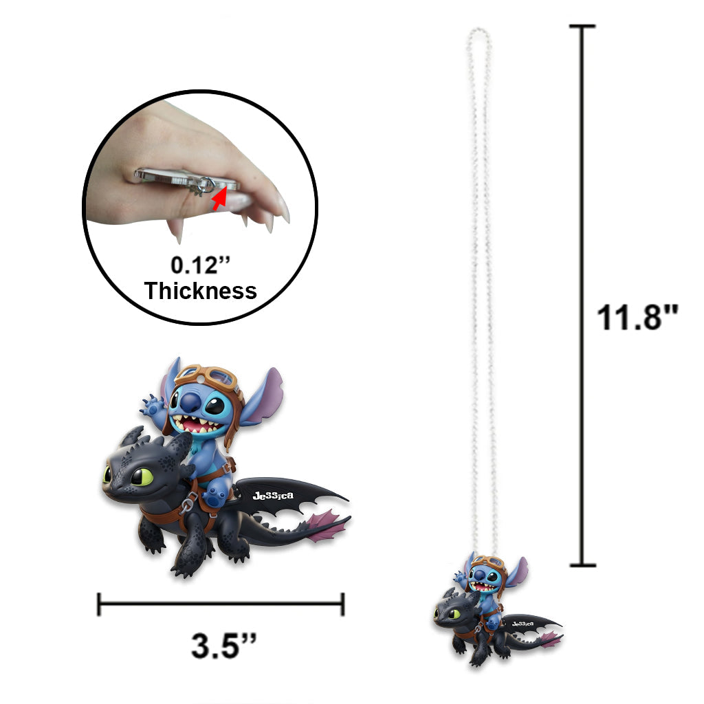 Two Little Monsters - Personalized Ohana Car Ornament