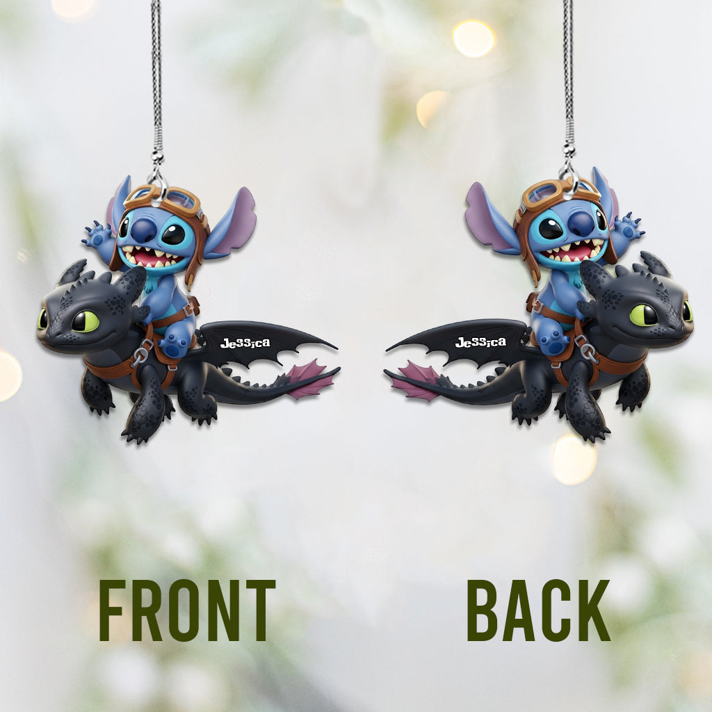 Two Little Monsters - Personalized Ohana Car Ornament