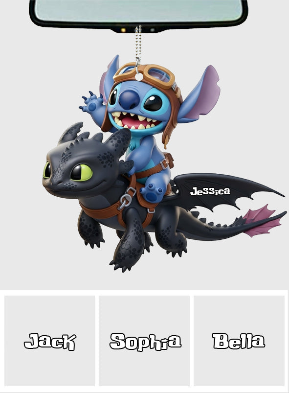 Two Little Monsters - Personalized Ohana Car Ornament