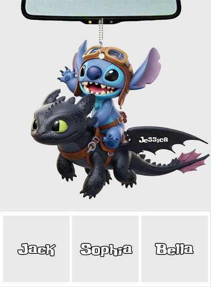 Two Little Monsters - Personalized Ohana Car Ornament