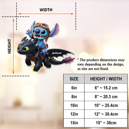 Two Little Monsters - Personalized Ohana Window Hanging Suncatcher Ornament