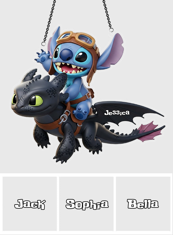 Two Little Monsters - Personalized Ohana Window Hanging Suncatcher Ornament