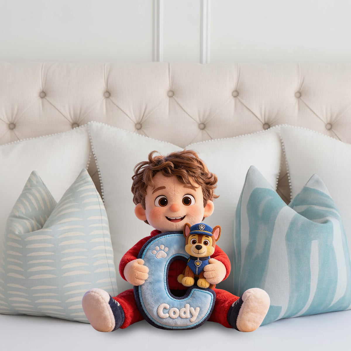 Custom Any Photo Perfect Gift For Kids - Personalized Cute Dog Faux Fur Shaped Pillow