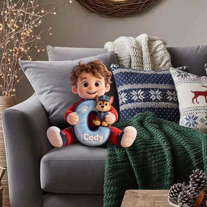 Custom Any Photo Perfect Gift For Kids - Personalized Cute Dog Faux Fur Shaped Pillow