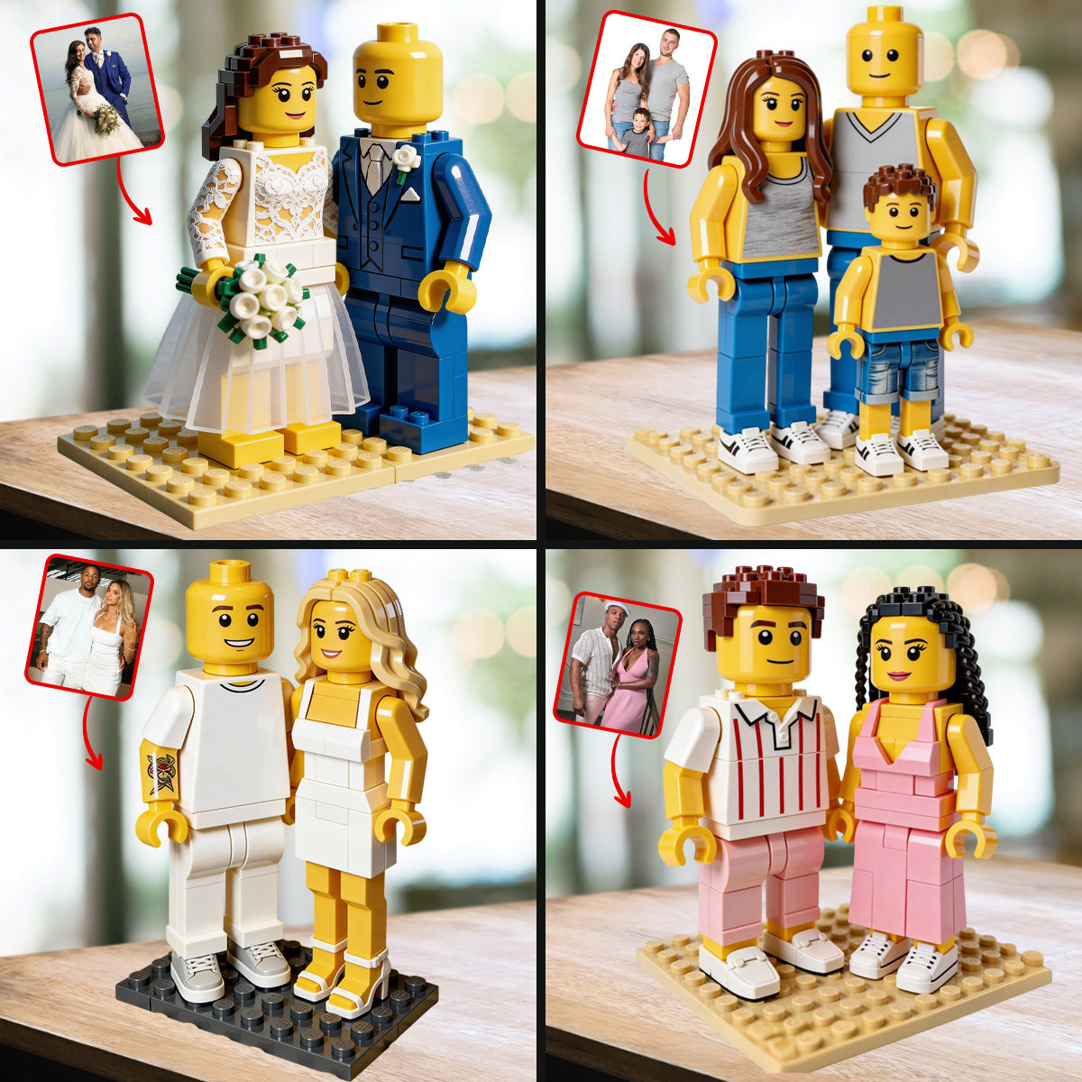 Couple Lego Style - Personalized Couple Custom Shaped Acrylic Plaque