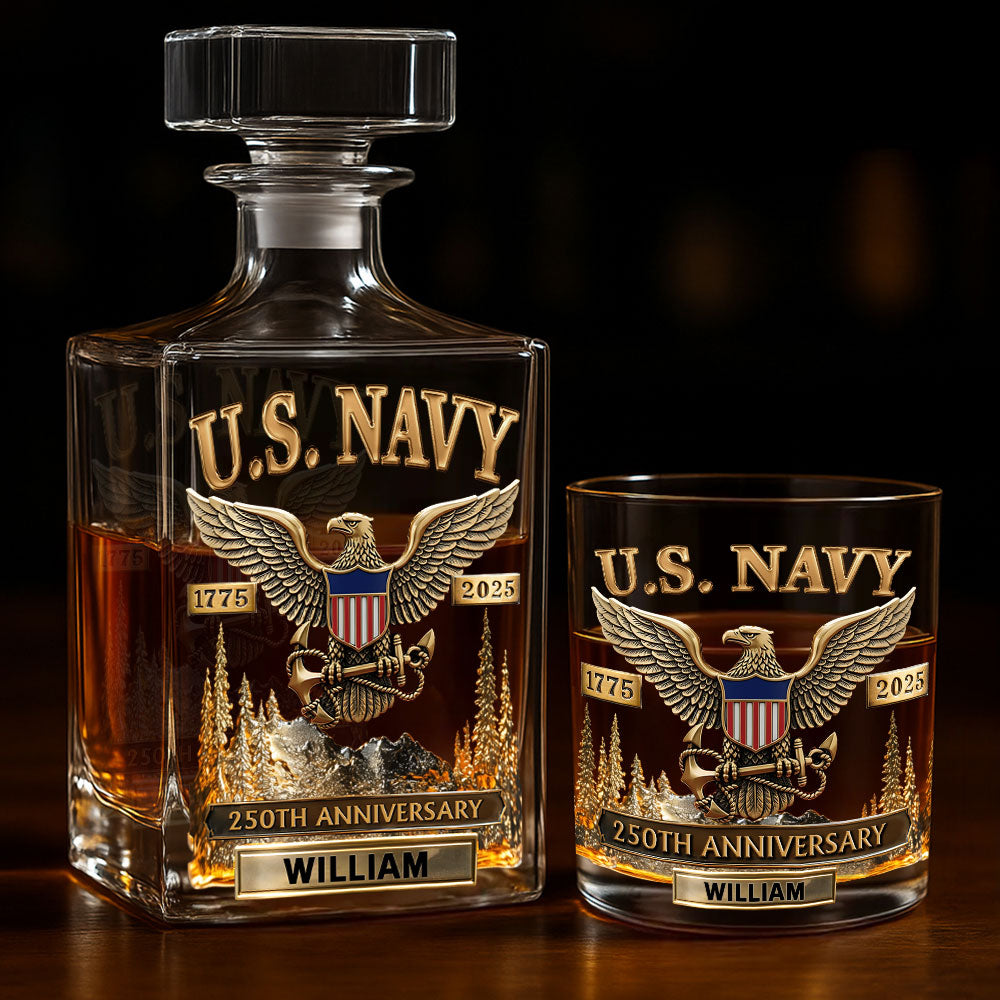 250th Anniversary - Personalized Veteran Whiskey Decanter Set