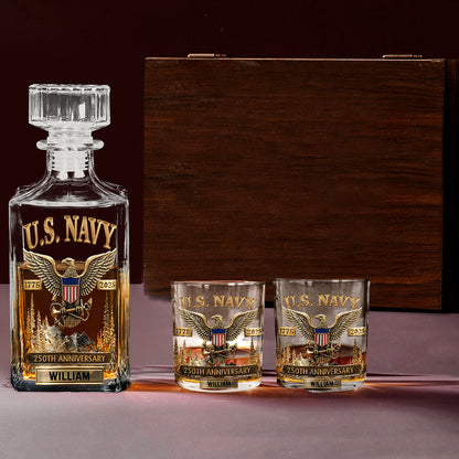 250th Anniversary - Personalized Veteran Whiskey Decanter Set