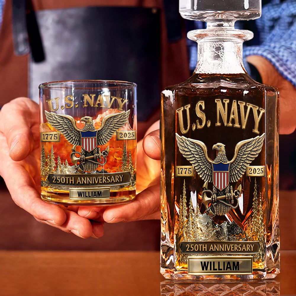 250th Anniversary - Personalized Veteran Whiskey Decanter Set
