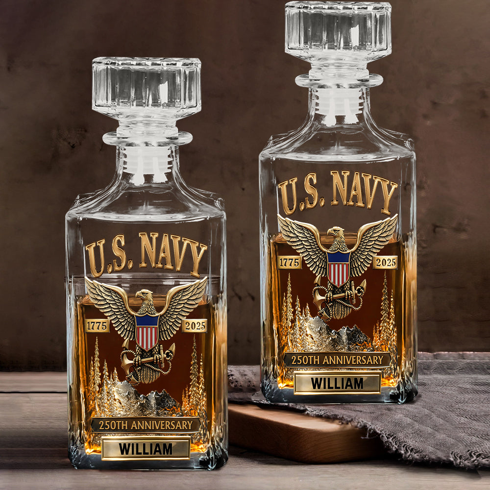 250th Anniversary - Personalized Veteran Whiskey Decanter Set