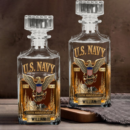 250th Anniversary - Personalized Veteran Whiskey Decanter Set