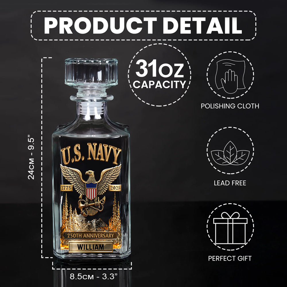 250th Anniversary - Personalized Veteran Whiskey Decanter Set