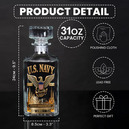 250th Anniversary - Personalized Veteran Whiskey Decanter Set