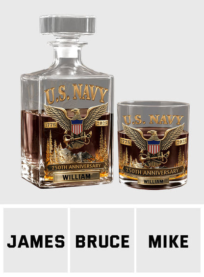 250th Anniversary - Personalized Veteran Whiskey Decanter Set