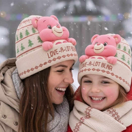 Care Rainbow Bear - Personalized Beanie Hat With Patches
