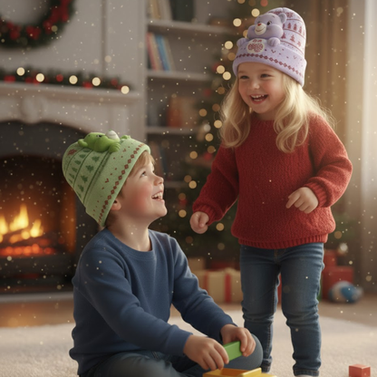 Care Rainbow Bear - Personalized Beanie Hat With Patches